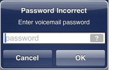 iPhone error MEssage "Κωδικός λάθους εισάγετε τον κωδικό πρόσβασης φωνητικού ταχυδρομείου"