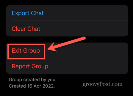whatsapp βγείτε από μια ομάδα