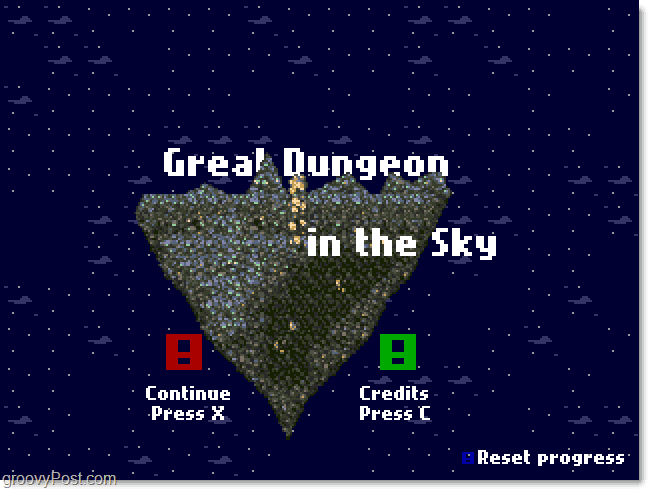 Μεγάλο Μενού του Dungeon In The Sky