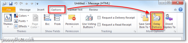 κουμπί παράδοσης καθυστέρησης στο Outlook 2010