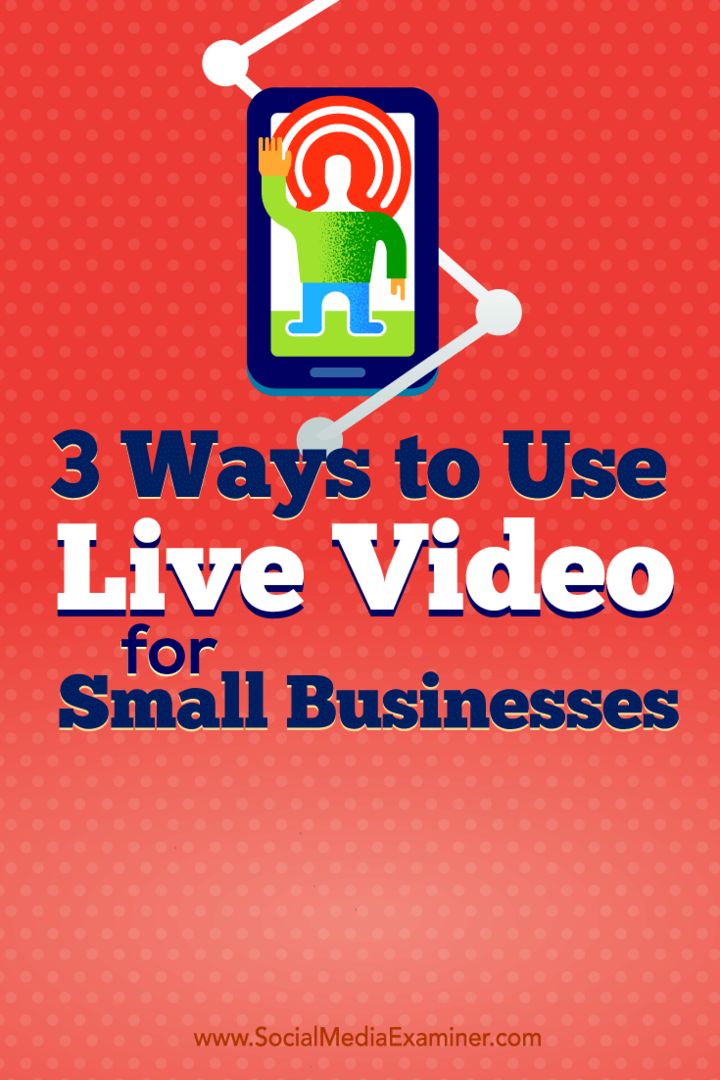 Συμβουλές για τρεις τρόπους με τους οποίους οι ιδιοκτήτες μικρών επιχειρήσεων χρησιμοποιούν ζωντανά βίντεο.