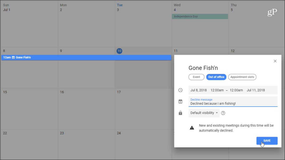 Πώς να χρησιμοποιήσετε τη λειτουργία εκτός γραφείου με το Ημερολόγιο Google
