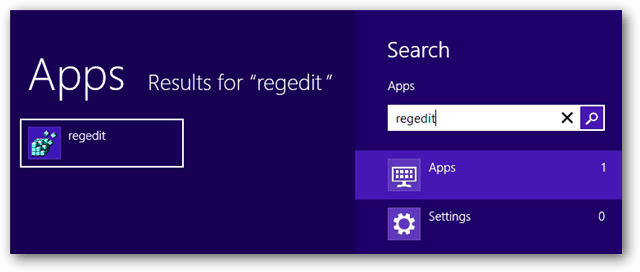 windows 8 εφαρμογές regedit