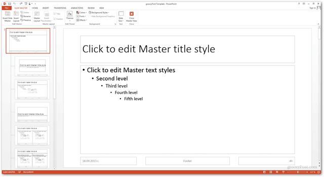Γραφείο 2013 Πρότυπο Δημιουργία Δημιουργία Προσαρμοσμένου Σχεδιασμού POTX Προσαρμογή Slide Διαφάνειες Tutorial Πώς να Slide Master View