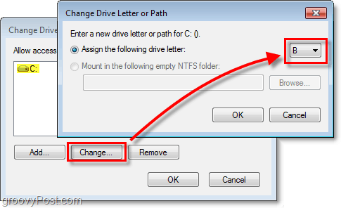 εκχωρήστε ένα νέο γράμμα μονάδας δίσκου στον σκληρό δίσκο των Windows 7