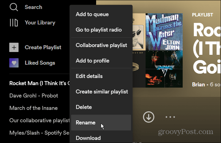μετονομάστε playlist spotify