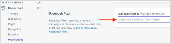 Επικολλήστε το Facebook Pixel ID σας στο Shopify.