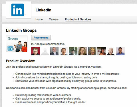 χαρακτηριστικό ομάδων Linkedin