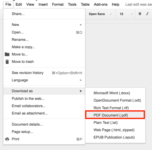 Το Google Drive σάς επιτρέπει να εξάγετε οποιοδήποτε έγγραφο ως PDF.