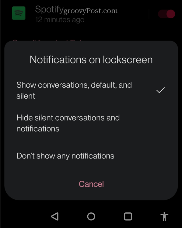 Αποκτήστε το Spotify σε μια οθόνη κλειδώματος Android