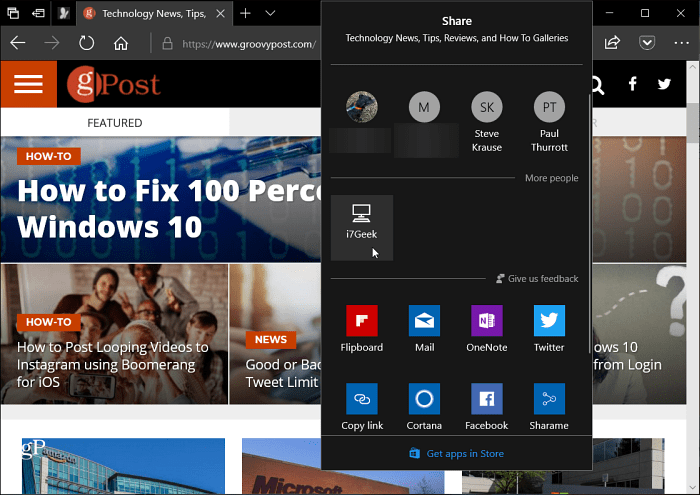 Windows 10 Microsoft Edge κοντά στο μερίδιο