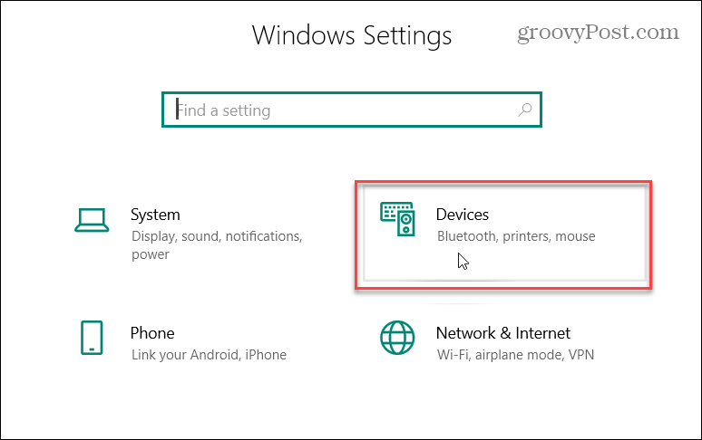 Συσκευές ρυθμίσεων των Windows 10