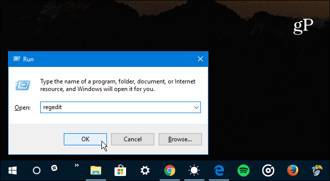 1 Εκτελέστε το Regedit Windows 10