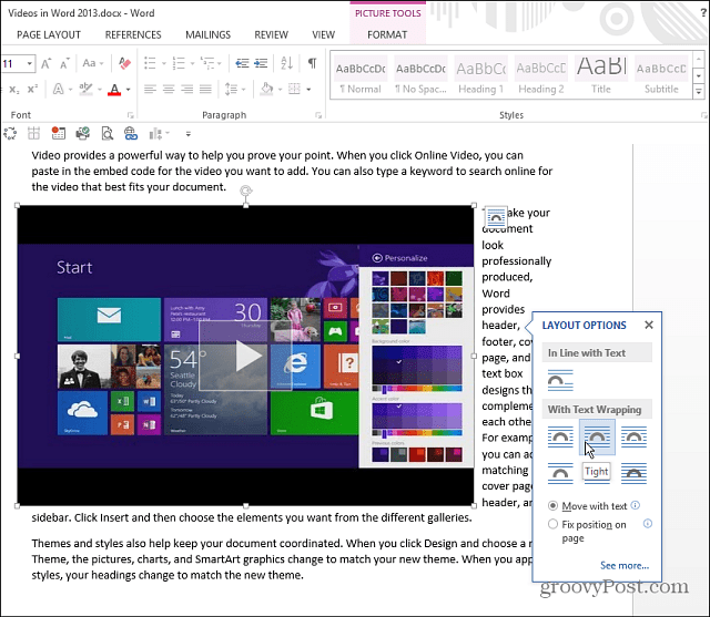 Πώς να τοποθετήσετε και να παρακολουθήσετε βίντεο online στο Word 2013