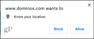 Ιστότοποι Chrome που ζητούν τοποθεσία