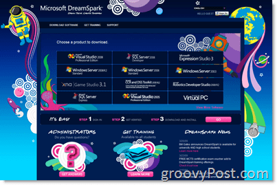 Ιστοσελίδα Microsoft DreamSpark - Ελεύθερο Λογισμικό για φοιτητές κολλεγίων και γυμνασίου