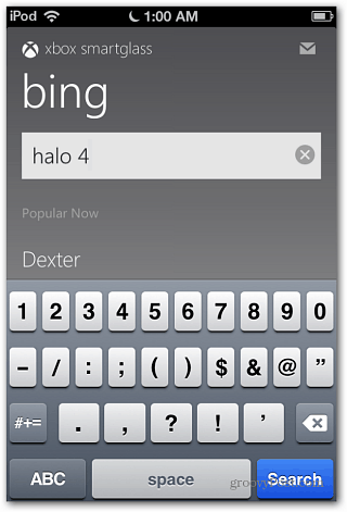 SmartGlass Bing Αναζήτηση iOS