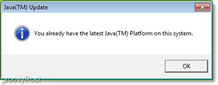Στιγμιότυπο οθόνης: Windows 7 Ενημέρωση Java Δείτε τον πλήρη Jucheck.exe