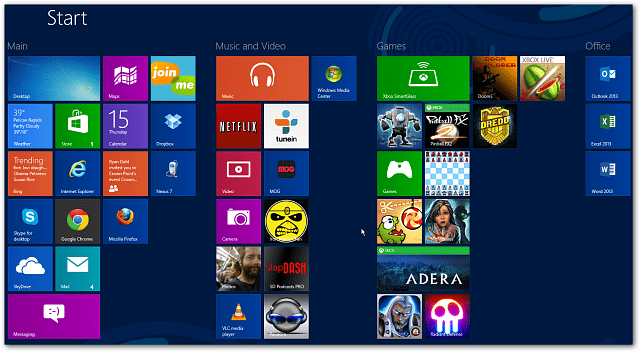 Προσθέστε τις σειρές εφαρμογών της οθόνης εκκίνησης των Windows 8