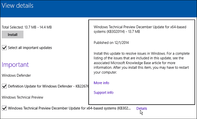 Windows Update 10 Δεκεμβρίου