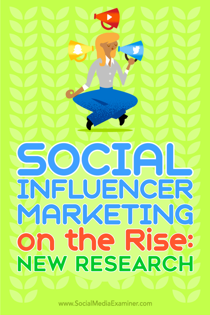 Το Social Influencer Marketing on the Rise: Νέα Έρευνα: Social Media Examiner