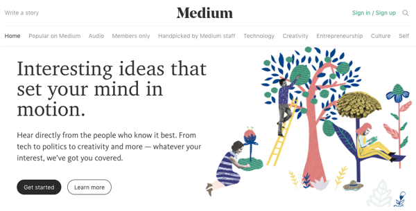 Το Medium διαθέτει ένα ενσωματωμένο κοινό για να σας βοηθήσει να ξεκινήσετε τη θέση σας.