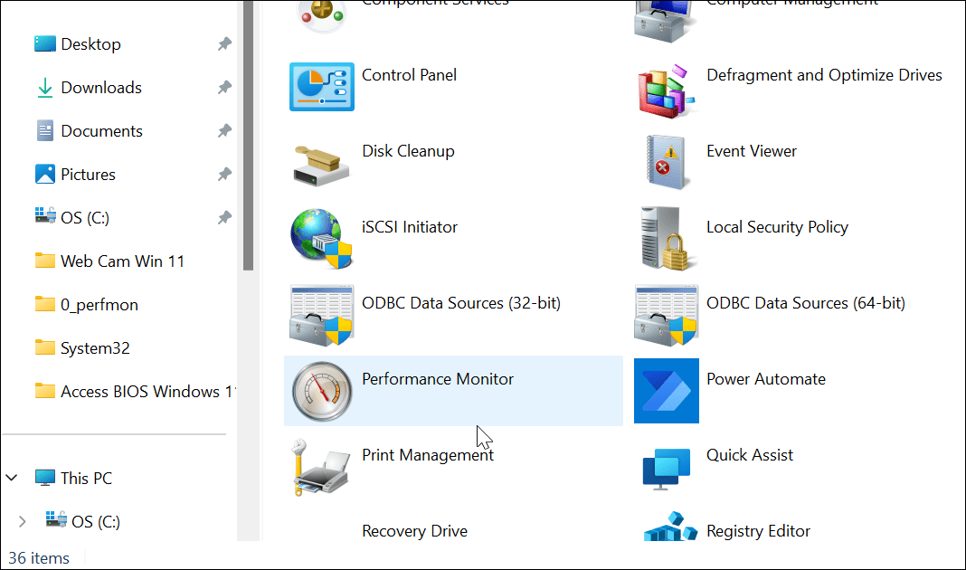 Παρακολούθηση απόδοσης στα Windows 11