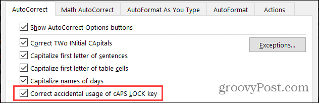 AutoCorrect Caps Lock στα Windows