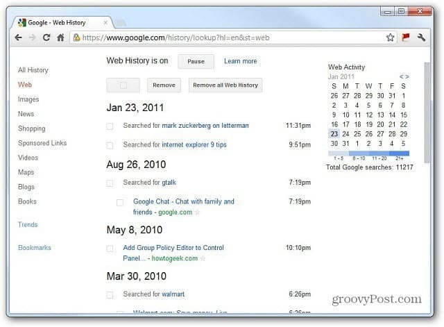 Απόρρητο Google: Κατάργηση του ιστορικού ιστού Google πριν από την 1η Μαρτίου