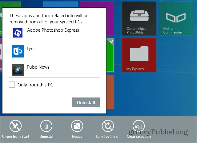 Windows 8.1 Κάνει εύκολη την απεγκατάσταση πολλών εφαρμογών ταυτόχρονα