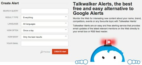 σελίδα προειδοποίησης talkwalker