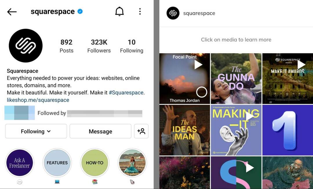 instagram-bio-squarespace-story-highlights-παράδειγμα