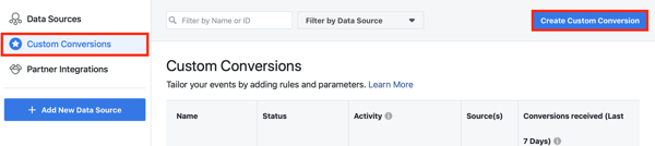 Χρησιμοποιήστε το Facebook Event Setup Tool, βήμα 10, επιλογή μενού για να ρυθμίσετε προσαρμοσμένες μετατροπές για το Facebook pixel σας 