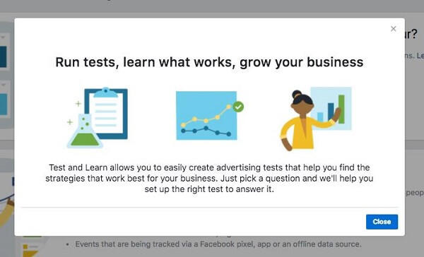 Το Facebook Business Manager παρουσιάζει ένα νέο Εργαλείο δοκιμών και εκμάθησης.