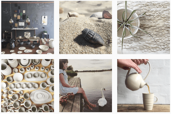 Το Illyria Pottery χρησιμοποιεί ένα φίλτρο για να δημιουργήσει μια συνεκτική ροή Instagram.