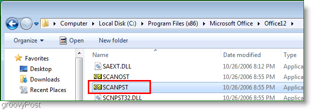 Στιγμιότυπο οθόνης - Outlook 2007 ScanPST