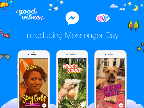Το Facebook ξεκίνησε το Messenger Day, έναν νέο τρόπο για τους χρήστες να μοιράζονται φωτογραφίες και βίντεο όπως συμβαίνουν στην αυτόνομη εφαρμογή Messenger.