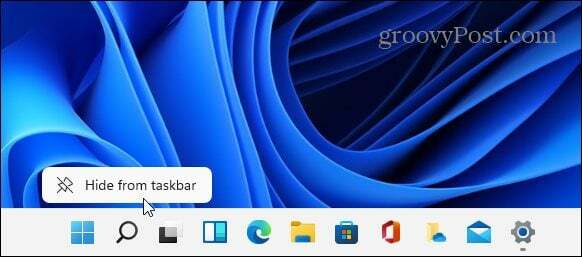Απόκρυψη από τη γραμμή εργασιών Windows 11