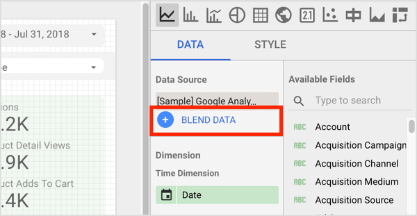 Κάντε κλικ στο Blend Data στην καρτέλα Δεδομένα στα δεξιά.