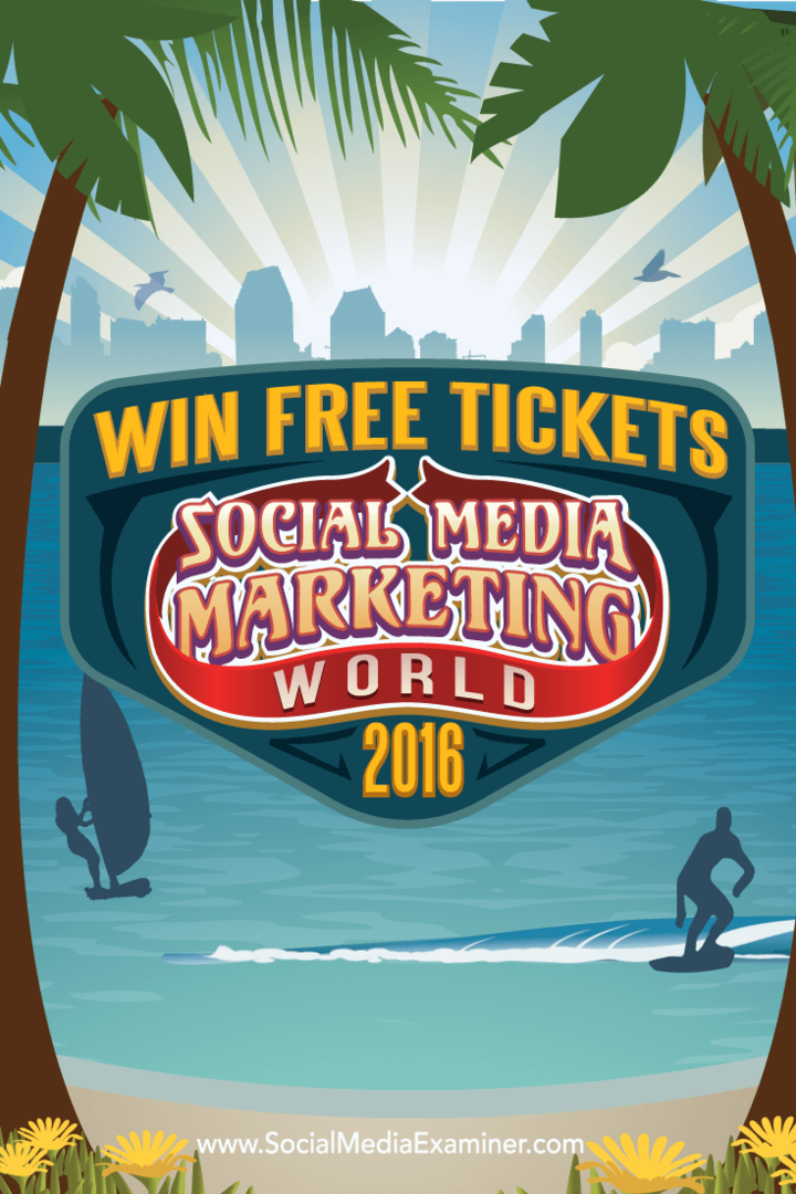 Κερδίστε δωρεάν εισιτήρια στο Social Media Marketing World 2016: Social Media Examiner