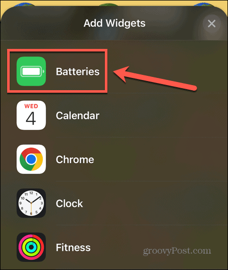 widget προσθήκης μπαταρίας για iphone