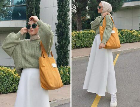 Scuba φούστα κομψότητα σε hijab