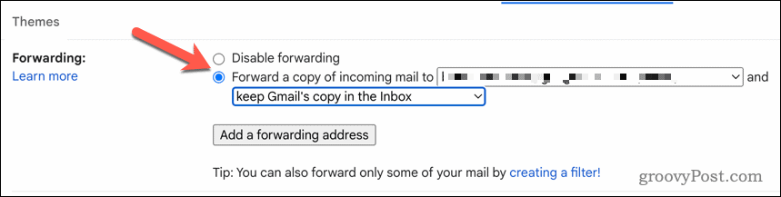 Ενεργοποίηση προώθησης Gmail