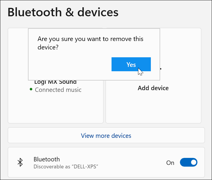 Επαληθεύστε την αφαίρεση της συσκευής Bluetooth
