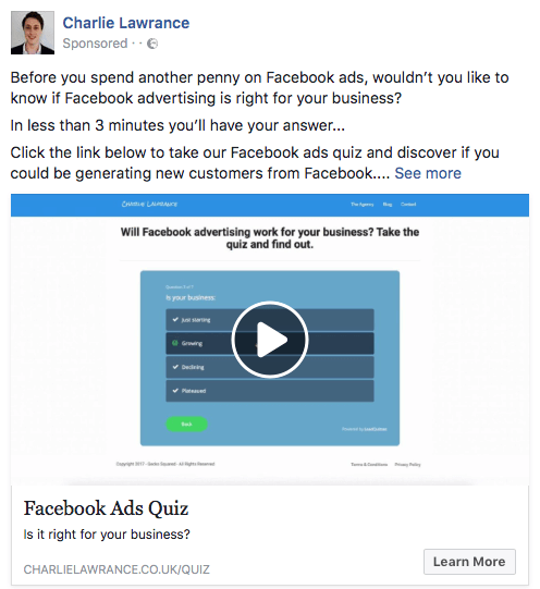 Χρησιμοποιήστε διαφημίσεις βίντεο στο Facebook για να δώσετε στους χρήστες μια προεπισκόπηση περιεχομένου μολύβδου.