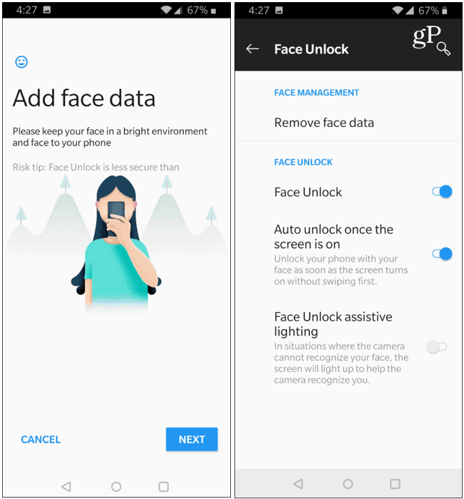 Ξεκλείδωμα δεδομένων Face OnePlus 6T