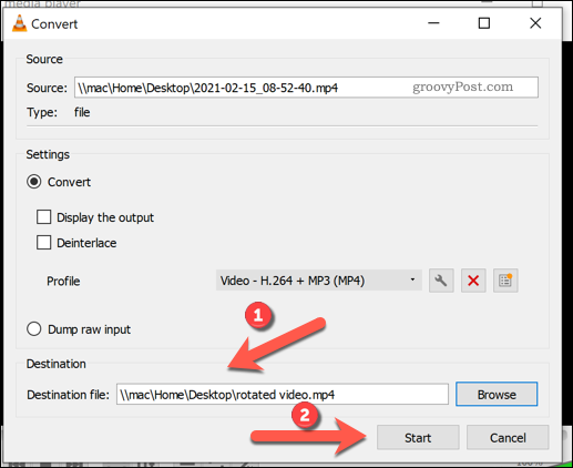 Έναρξη μετατροπής αρχείων σε VLC στα Windows