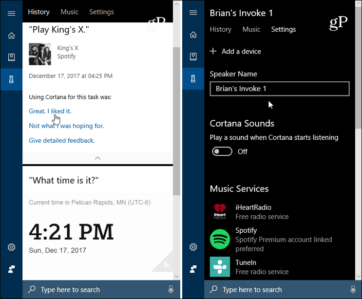Cortana Windows 10 Invoke Ρυθμίσεις