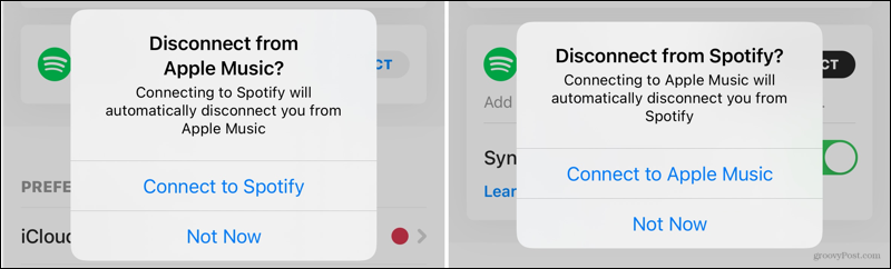 Αποσυνδέστε το Apple Music και το Spotify