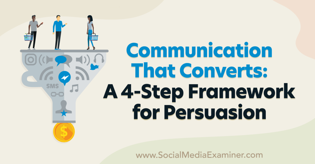 Communication That Converts: A 4-Step Framework for Persuasion που περιλαμβάνει πληροφορίες από τον Pat Quinn στο Podcast Marketing Social Media.
